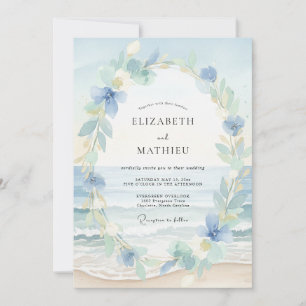 Invitación Boda Corona Costera Aqua