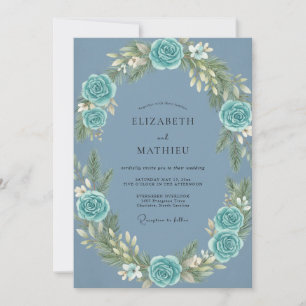 Invitación Boda Corona de Acero Acuático
