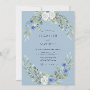 Invitación Boda Corona de Acero y Centaurea