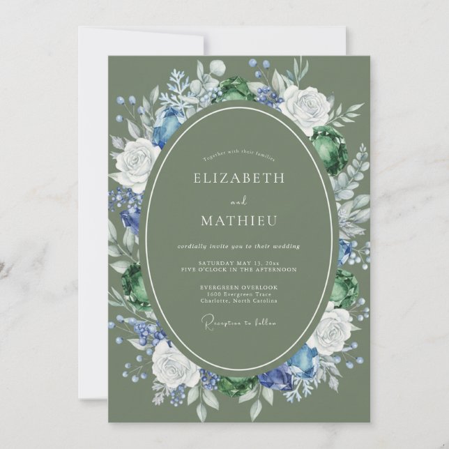 Invitación Boda Corona de Aciano y Olivo (Anverso)