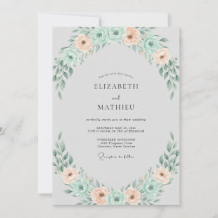 Invitación Boda Corona de Albaricoque Espuma de Mar
