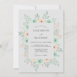 Invitación Boda Corona de Albaricoque Menta