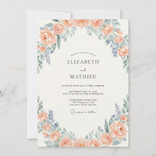 Invitación Boda Corona de Albaricoque Periwinkle