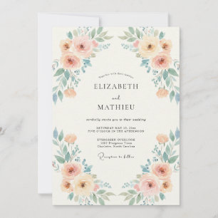Invitación Boda Corona de Albaricoque Periwinkle