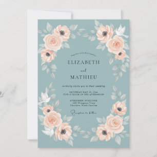 Invitación Boda Corona de Albaricoque Pizarra