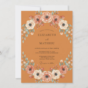Invitación Boda Corona de Albaricoque Terracota Silenciada