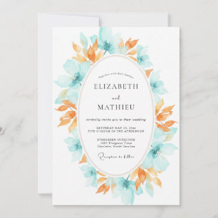 Invitación Boda Corona de Albaricoque Verde