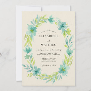 Invitación Boda Corona de Aqua Chartreuse