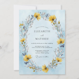 Invitación Boda Corona de Azafrán y Centaurea