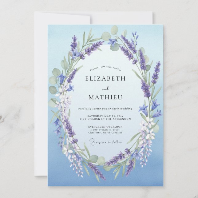 Invitación Boda Corona de Azure Amatista (Anverso)