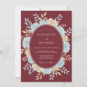 Invitación Boda Corona de Azure Granate