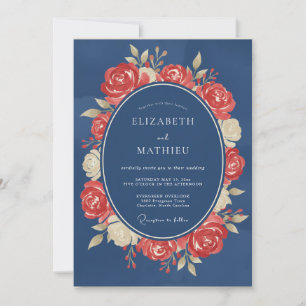 Invitación Boda Corona de Carmesí de Acero