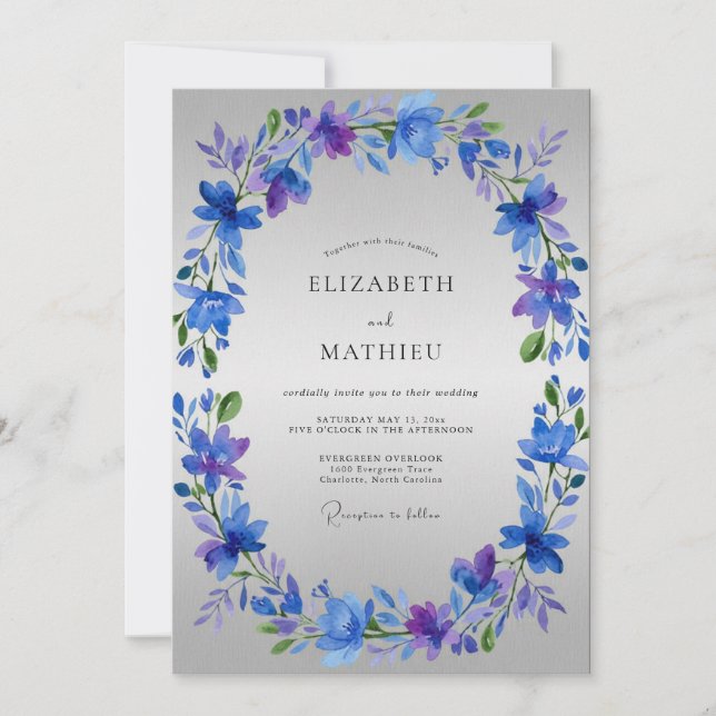 Invitación Boda Corona de Centaurea (Anverso)