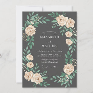 Invitación Boda Corona de Champán Carbón