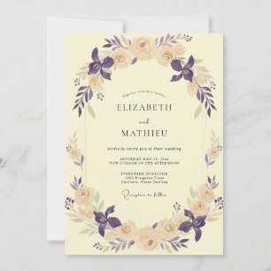 Invitación Boda Corona de Ciruela y Mantequilla
