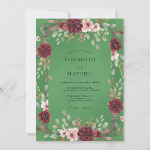 Invitación Boda Corona de Ciruela y Pistacho