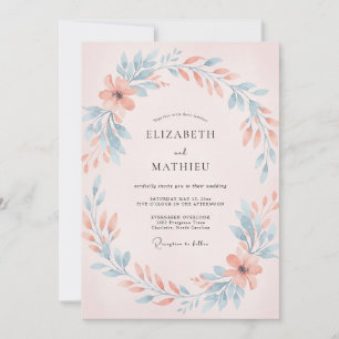 Invitación Boda Corona de Coral Azul