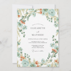 Invitación Boda Corona de Coral Espuma de Mar