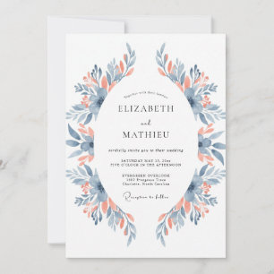 Invitación Boda Corona de Coral Pizarra
