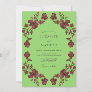 Invitación Boda Corona de Cuartel Malva Chartreuse