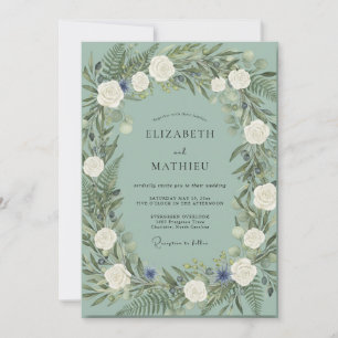 Invitación Boda Corona de Espuma de Mar Blanco