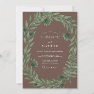 Invitación Boda Corona de Eucalipto Beige