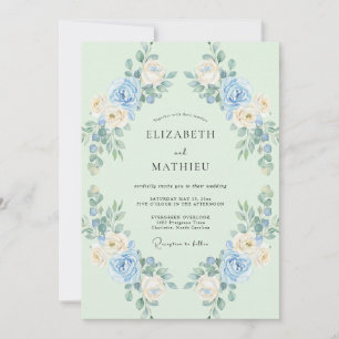 Invitación Boda Corona de Flor de Espuma de Mar