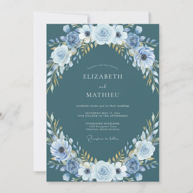 Invitación Boda Corona de Hielo de Acero (Anverso)