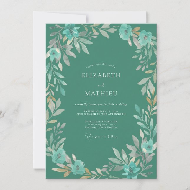Invitación Boda Corona de Jade (Anverso)