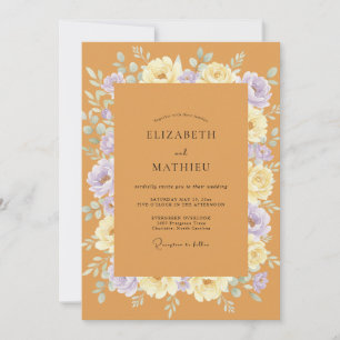 Invitación Boda Corona de Lavanda Ocra