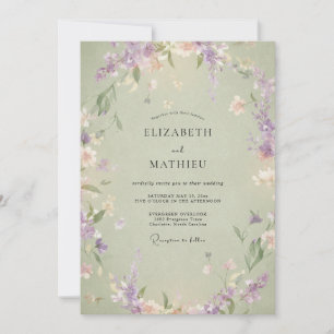 Invitación Boda Corona de Lavanda Pistacho