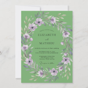 Invitación Boda Corona de Lila Pistacho