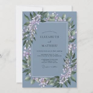 Invitación Boda Corona de Lila Pizarra