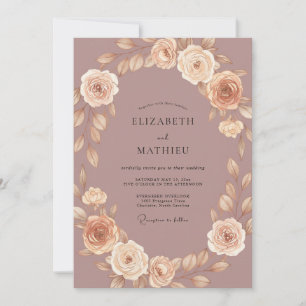 Invitación Boda Corona de Lila Polvorienta