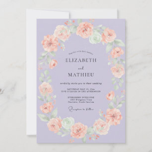 Invitación Boda Corona de Malva Melocotón