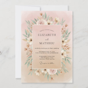 Invitación Boda Corona de Marfil Rubor