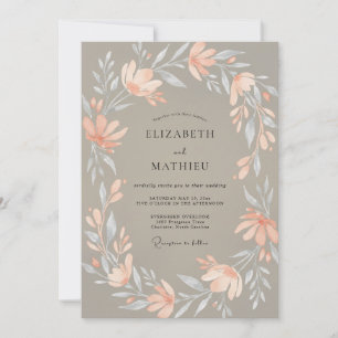 Invitación Boda Corona de Melocotón Beige