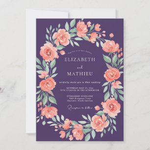 Invitación Boda Corona de Melocotón Ciruela