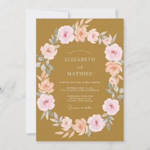 Invitación Boda Corona de Melocotón Dorado