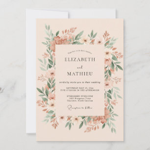 Invitación Boda Corona de Melocotón Suave