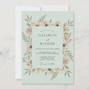 Invitación Boda Corona de Menta con Champán