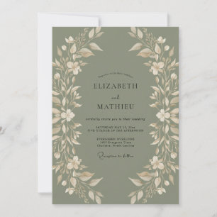 Invitación Boda Corona de Musgo Crema