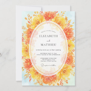 Invitación Boda Corona de Naranja Azafrán