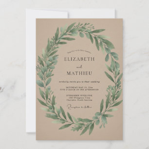Invitación Boda Corona de Oliva Beige