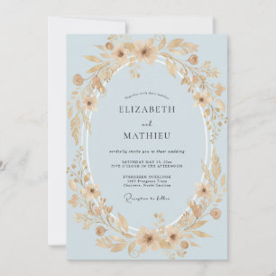 Invitación Boda Corona de Oro Champagne