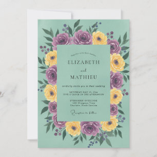 Invitación Boda Corona de Oro Suave Violeta