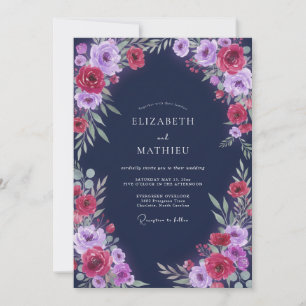 Invitación Boda Corona de Orquídea de Medianoche