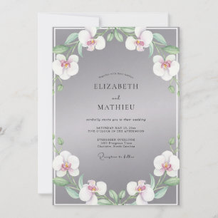 Invitación Boda Corona de Orquídea Gris
