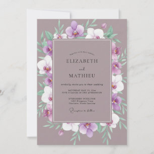 Invitación Boda Corona de Orquídea Malva