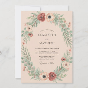 Invitación Boda Corona de Óxido de Hierro Silenciado